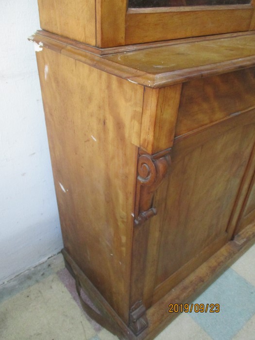 A tall Victorian display cabinet with cupboard under - Image 8 of 11