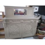 A painted oak sideboard with mirrored top base A/F