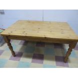A pine kitchen table - 5ft
