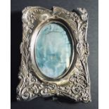 A hallmarked silver photo frame A/F