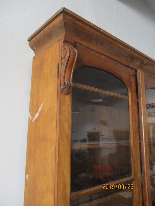 A tall Victorian display cabinet with cupboard under - Image 6 of 11