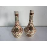 A pair of satsuma vases - 15cm Height