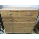 A Georgian pine chest of five drawers