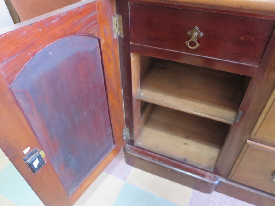 A Victorian sideboard/dresser base with two cupboard and three drawers - two keys in office - Image 10 of 12