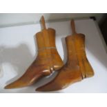 A pair of Manfield treen shoe lasts