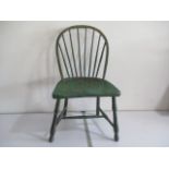 An antique painted elm Windsor chair with good patina