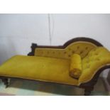 A Victorian chaise lounge - 1 caster missing