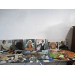 A collection of various records including Olivia Newton-John, Barba Streissand, Cliff Richard,Tom