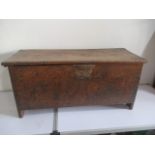 An antique elm six plank coffer