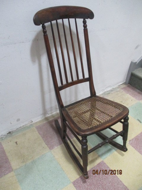 A Victorian cane seated rocking chair - Image 2 of 4