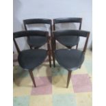 A set of four three legged Hans Olsen for Frem Rojle Danish chairs ( 2 A/F)