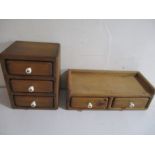 A small set of three pine drawers along with one other