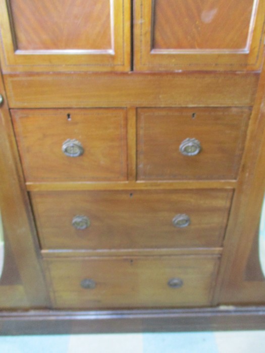 An Edwardian compactum with two mirrored doors, cupboard and drawers under - Image 4 of 7