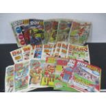 A small selection of boys comics, including Roy of the Rovers, Beano etc
