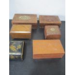 Six various boxes including a Chinoiserie lacquered version