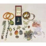 A collection of costume jewellery including silver, swarovski etc