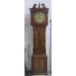 A mahogany cased 8 day long case clock with round brass dial, Thomas Gadsby - key in office