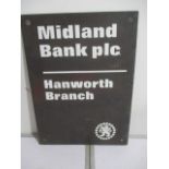 A copper sign, Midland Bank PLC, Hanworth branch