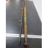 A vintage split cane sea fishing rod A/F