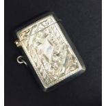 A hallmarked silver vesta case.