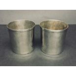 A pair of sterling silver stirrup cups. Total weight 224g