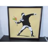 A Banksy style canvas