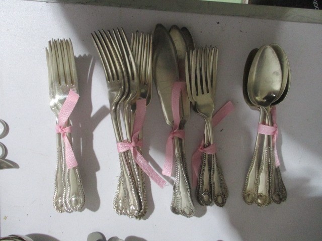 A part Mappin & Webb cutlery set along with various silver plated items - Image 2 of 9