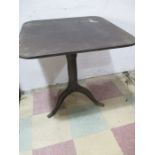 A square topped occasional table on tripod base