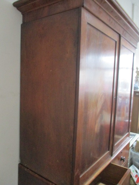 A Victorian mahogany linen press A/F - Image 4 of 11