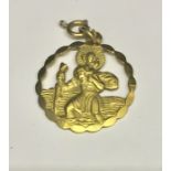 A 9ct gold St Christopher. Weight 5.5g