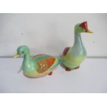 Two Hungarian Hollohaza ceramic ducks