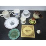 A selection of commemorative items relating to Chard, Axminster & Taunton