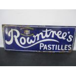 A vintage enamelled sign "Rowntree's Pastilles"