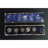 A part boxed set of hallmarked silver buttons (box A/F)