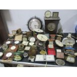 A collection of various clocks, parts and watch cases etc.