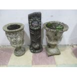 Two garden pots ( 1 A/F) and one ornament