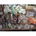 A collection of glassware, vases, bowls candle holders etc.