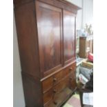 A Victorian mahogany linen press A/F