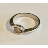An 18ct white gold diamond and solitaire approx 0.57ct