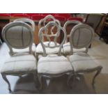 A Harley Quinn set of Six Victorian painted chairs