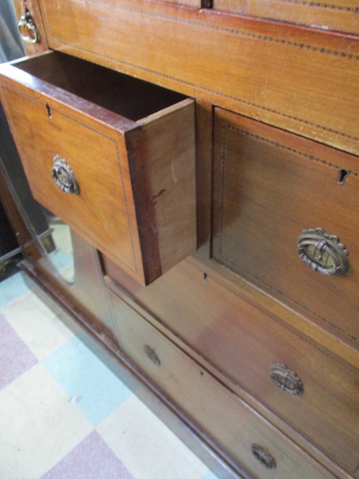 An Edwardian compactum with two mirrored doors, cupboard and drawers under - Image 7 of 7