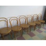 A set of six bentwood chairs by Drevounia, Czechoslovakia