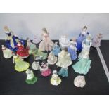 A collection of Royal Doulton and Coalport figures of ladies etc including Royal Doulton figure "