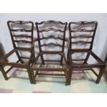 A pair of Georgian style dining chairs along with a similar carver- no seats
