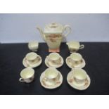A Royal Winton part coffee set - one saucer A/F