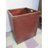 A mid century wooden edged factory bin