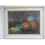 An oil painting of still life ( pineapples and bananas) monogrammed B v M, 1907