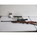 An SMK XS78CO2 air rifle with scope