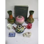 A collection of various china etc including Torquay motto ware, Shelley ginger jar etc.
