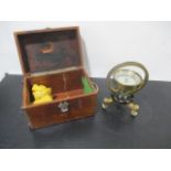 A vintage W.G Pye & Co Ltd Galvanometer in wooden box